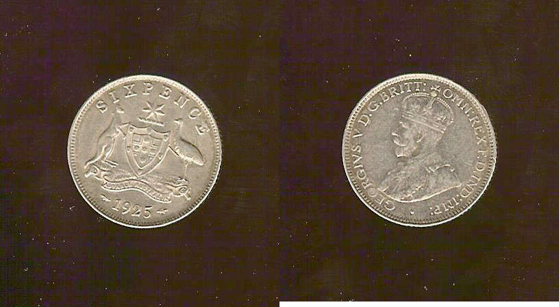 AUSTRALIE 6 pence Georges V 1925 SUP